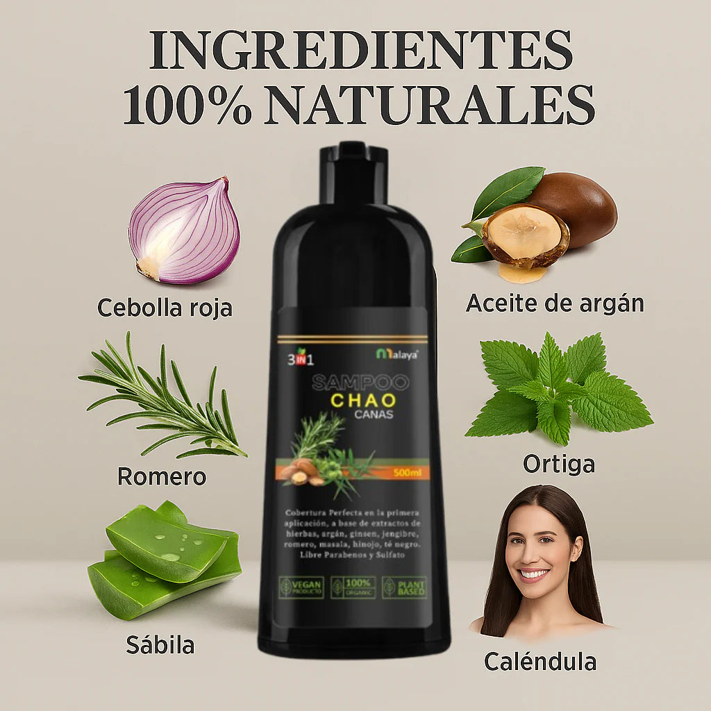 Shampoo CHAOCANAS® – Adiós a las canas en solo 15 minutos ORIGINAL