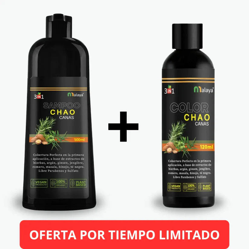 Shampoo CHAOCANAS® – Adiós a las canas en solo 15 minutos ORIGINAL
