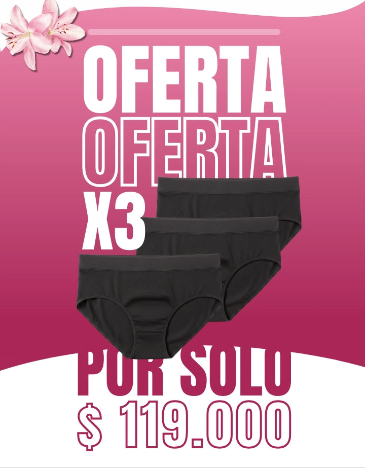 Pack x3 Pantis Absorbentes para Incontinencia Plena
