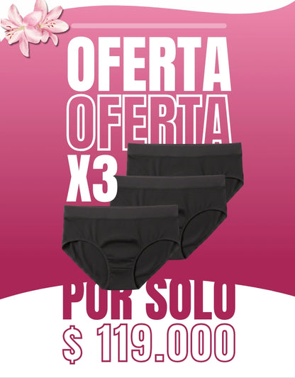 Pack x3 Pantis Absorbentes para Incontinencia Plena