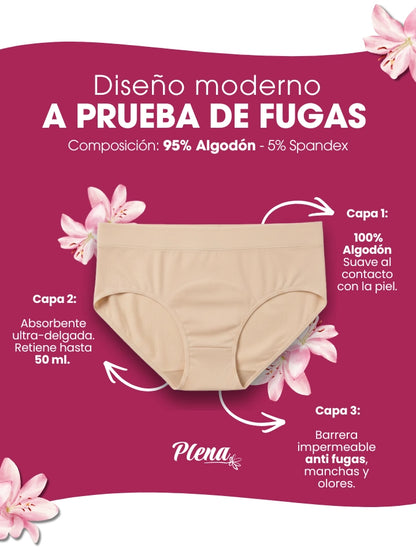 Pack x3 Pantis Absorbentes para Incontinencia Plena